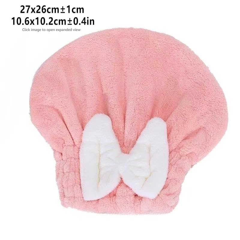 LUGEMA Super Absorbent Hair Towel Wrap for Wet Hair, Microfiber Hair Drying Caps Soft Absorbent Quick Drying Cap for Curly Thick Hair, Fast Drying
