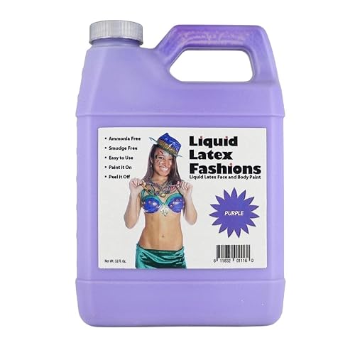 Purple 32 Oz - for Adults and Kids, Zombie Skin Makeup Paint, Ideal for Schools, Parties, Theater, Cosplays, Carnivals, Grimace, Thanos, Bonnie Purple Beauty & Personal Care Liquid Latex Fashions