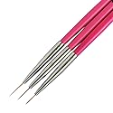 Winstonia Super Fine Nail Art Brush Set for Thin Lines, Tiny Details, Fine Drawing, Delicate Coloring. 3 pcs Brushes Kit - BERRY WINE Beauty & Personal Care Winstonia