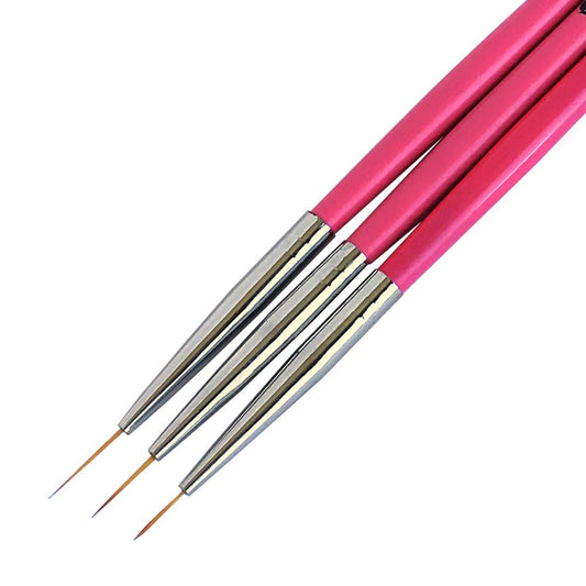 Winstonia Super Fine Nail Art Brush Set for Thin Lines, Tiny Details, Fine Drawing, Delicate Coloring. 3 pcs Brushes Kit - BERRY WINE Beauty & Personal Care Winstonia
