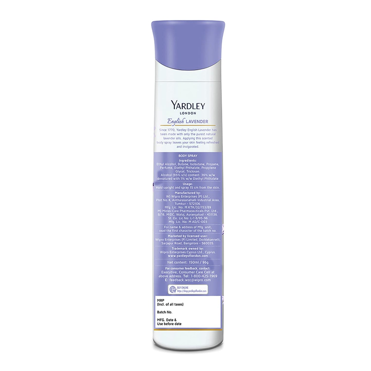 Yardley London Referishing Body Spray English Lavender 150ml Beauty & Personal Care Yardley