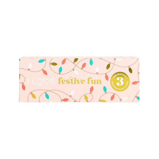 I LOVE Cosmetics Festive Fun Bath Bombs - Bath Bombs for Women - Color, Bubbles and Fragrance - Skin-Nourishing Cocoa Butter and Glycerin - 3 pc Beauty and Personal Care I LOVE