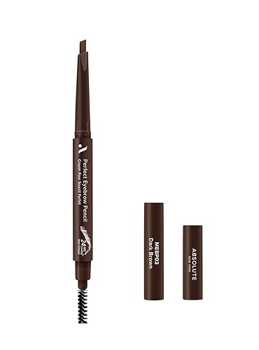 Absolute New York Perfect Eyebrow Pencil Dual-Ended To Shape, Fill, and Define Eyebrows (MEBP03 Dark Brown Hard) Beauty & Personal Care Absolute New York