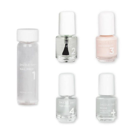 Dazzle Dry Mini Kit 4-Step System – Prima Ballerina Sheer Pink, Perfect French Base, 5-Piece Set for Up to 5 Manicures Beauty & Personal Care Dazzle Dry