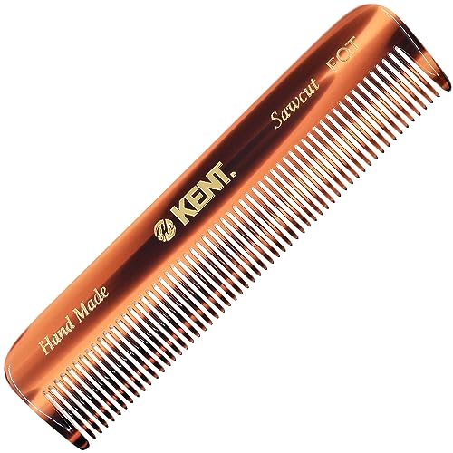 Kent FOT Tortoise Fine Tooth Handmade Pocket Comb for Men, Women and Kids, Hair Comb Straightener for Everyday Grooming and Styling, Beard Beauty and Personal Care KENT