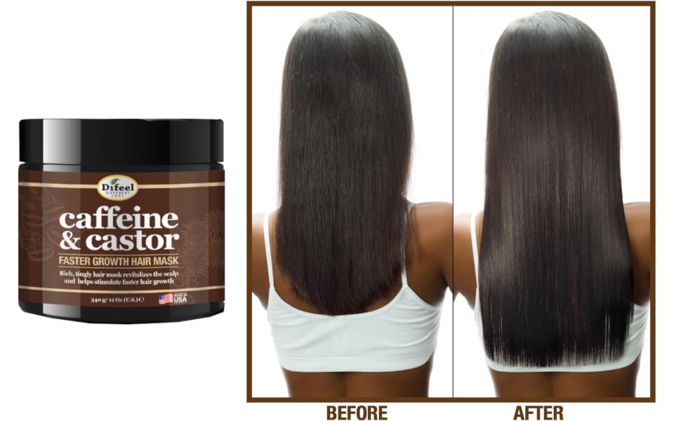 Difeel Caffeine and Castor Faster Growth Hair Mask 12 oz