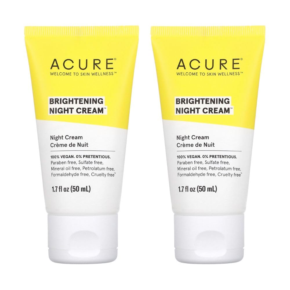 Acure Brightening Night Cream, 1.7 fl oz (50 ml) (Pack of 2) Beauty & Personal Care Acure