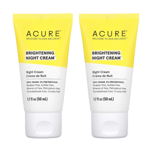 Acure Brightening Night Cream, 1.7 fl oz (50 ml) (Pack of 2) Beauty & Personal Care Acure