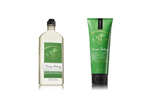 Bath Body Works ~ Aromatherapy ~ Stress Relief - Eucalyptus & Spearmint ~ Bundle ~ Body Wash & Foam Bath 10oz. & Body Cream 8 oz Beauty & Personal Care Bath & Body Works
