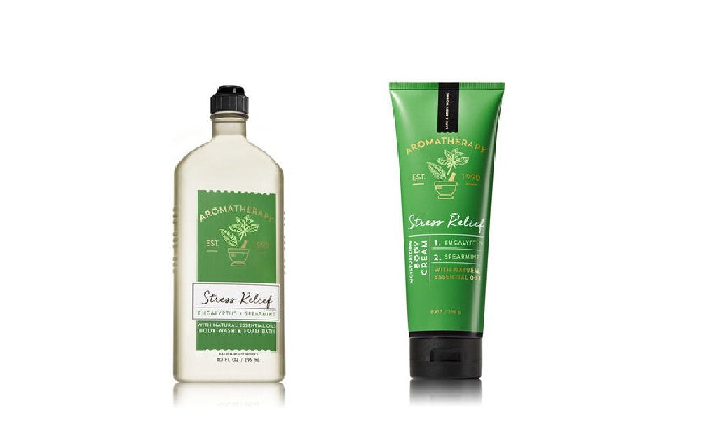 Bath Body Works ~ Aromatherapy ~ Stress Relief - Eucalyptus & Spearmint ~ Bundle ~ Body Wash & Foam Bath 10oz. & Body Cream 8 oz Beauty & Personal Care Bath & Body Works