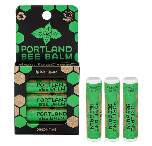 Portland Bee Balm All Natural Handmade Beeswax Based Lip Balm, Oregon Mint 3 Count Beauty & Personal Care Portland Bee Balm