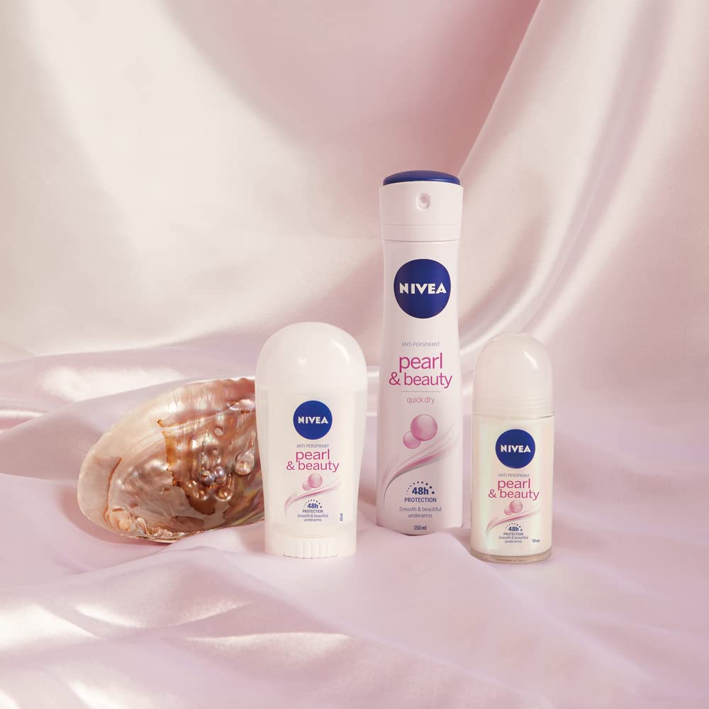 Nivea Pearl and Beauty 48 Hours Anti-Perspirant 50 ml - Pack of 6 Beauty and Personal Care NIVEA