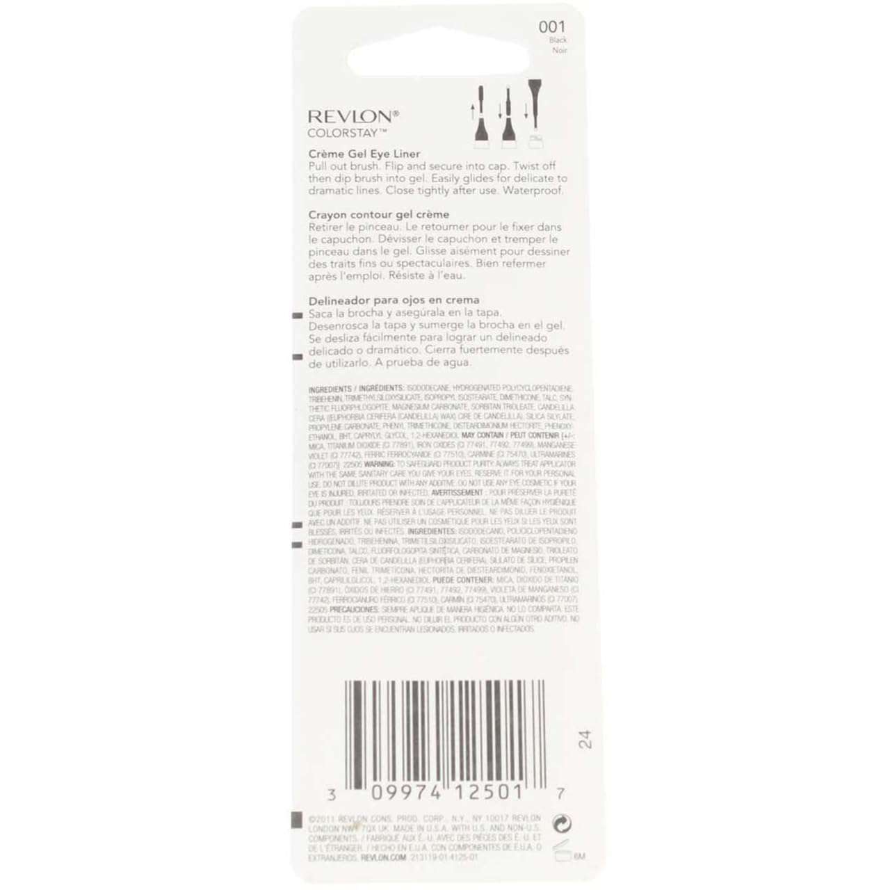 Revlon Colorstay Liner Creme Gel Eye Liner, Black [001], 0.08 Ounce Beauty & Personal Care REVLON