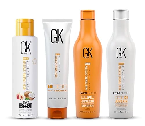 GK Shield Shampoo Conditioner Set (240ml) with Coco The Best and pH+ Shampoo (100ml) - Smoothing Hair Care Kit for Frizz Control Damage Free Beauty & Personal Care GK HAIR