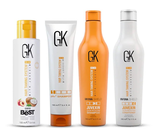 GK Shield Shampoo Conditioner Set (240ml) with Coco The Best and pH+ Shampoo (100ml) - Smoothing Hair Care Kit for Frizz Control Damage Free Beauty & Personal Care GK HAIR