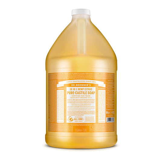 Dr. Bronner's - Pure-Castile Liquid Soap (Citrus, 1 Gallon) - Made with Organic Oils, 18-in-1 Uses: Face, Body, Hair, Laundry, Pets and Dishes Beauty & Personal Care Dr. Bronner's