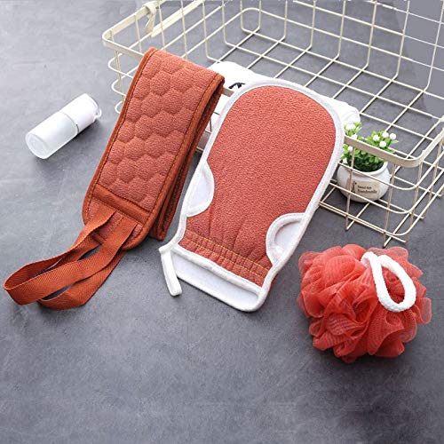 Body Scrub Towel 3pcs Bath Towels Bathtub Brushes Bath Glove Bathtub Ball Rubbing Peeling Body Massage Shower Extremented Scrubber Skin Clean Beauty and Personal Care zxb-shop