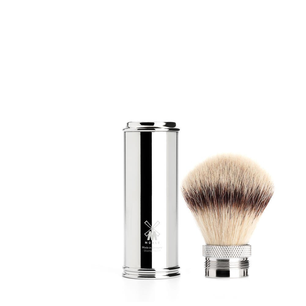 MÜHLE TRAVEL Chrome Silvertip Fiber Travel Shaving Brush Beauty and Personal Care MÜHLE