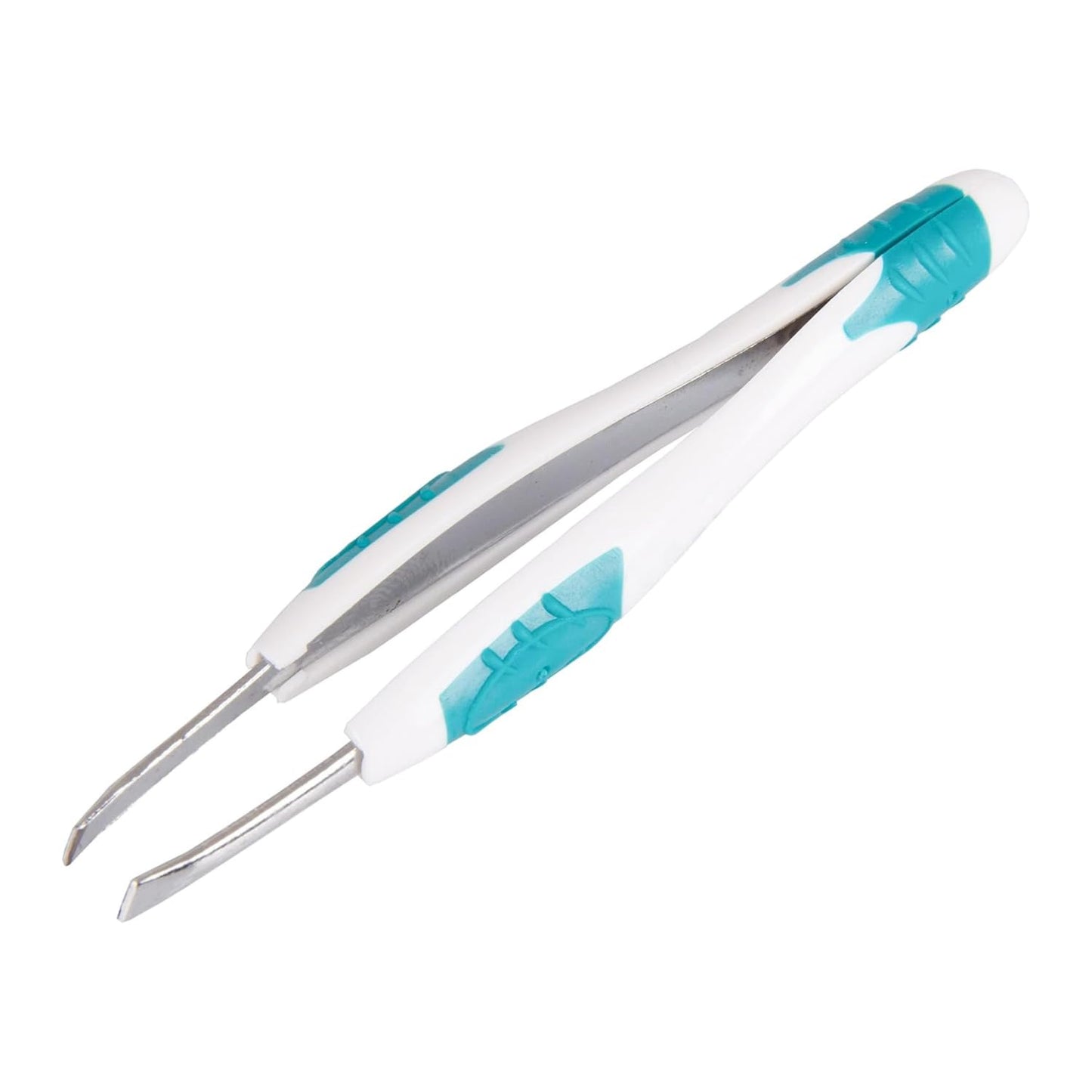 LEADER Tweezers Slant Tip Precision, Easy Grip, Non-Slip Rubber, Stainless Steel, Great Precision for Eyebrows, Facial Hair, Splinter and Ingrown Hair Beauty & Personal Care Leader