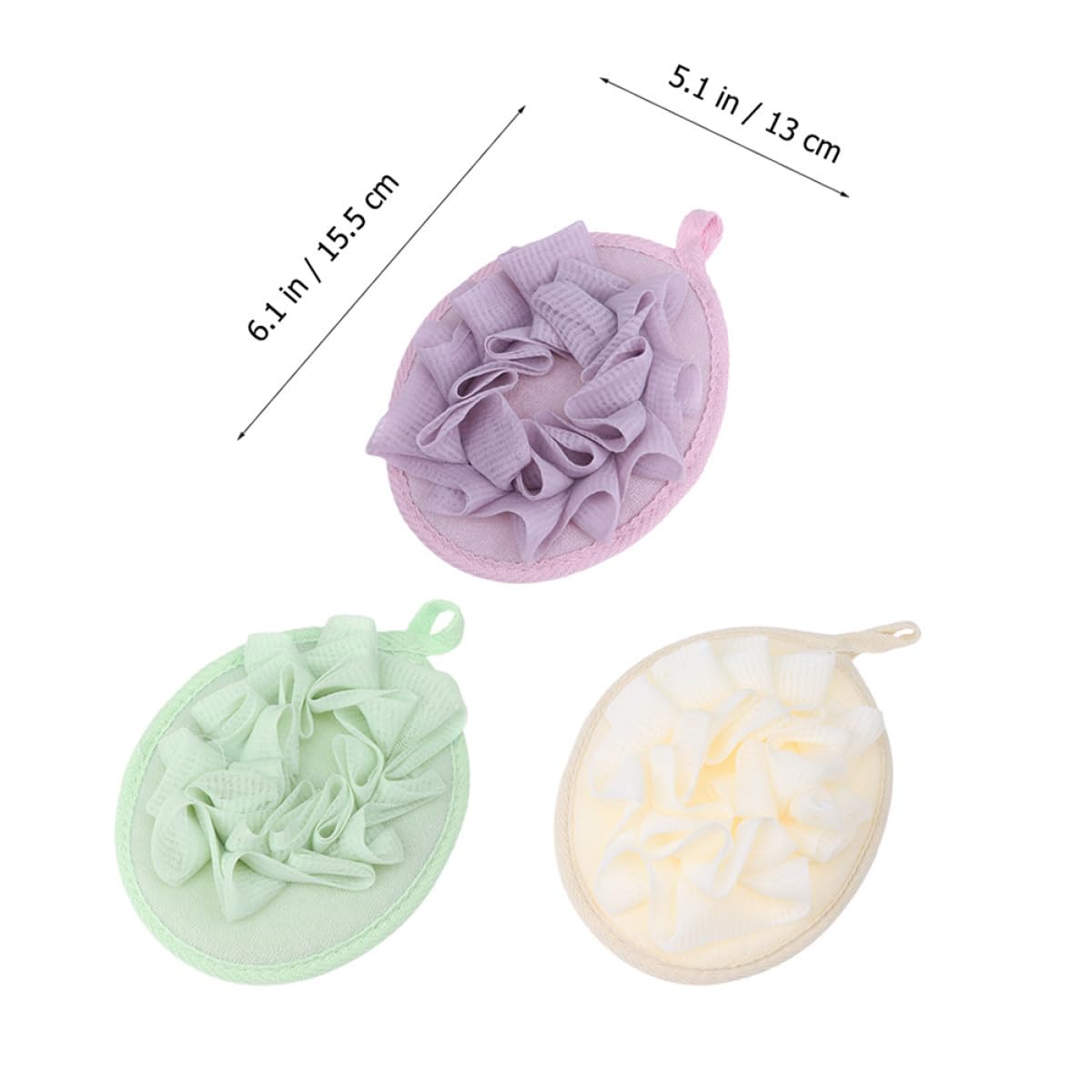 NULYLU 9Pcs Bath Sponge and Bath Puff Set Soft Solid Color with Bubble Net Gentle Exfoliating for Men and Women Suitable for Daily Shower Use Beauty and Personal Care NULYLU
