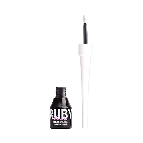 Ruby Kisses Classic Liquid Eyeliner, Smudgeproof Long Lasting Eye Makeup with Felt-Tip Applicator (1 PACK, White) Beauty & Personal Care Ruby Kisses