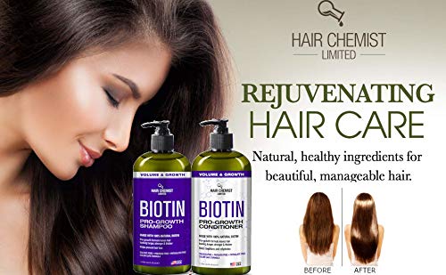 Hair Chemist Pro-Growth Shampoo & Conditioner Set with Biotin - Includes 33.8oz Shampoo & 33.8oz Conditioner Beauty & Personal Care Hair Chemist