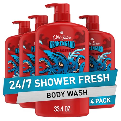 Old Spice Cleansing Body Wash for Men, 3X Defense, 24/7 Shower Fresh with Lasting Scent, 2-in-1 Body & Face Wash, Krakengard with Deep Ocean Scent Beauty & Personal Care Old Spice