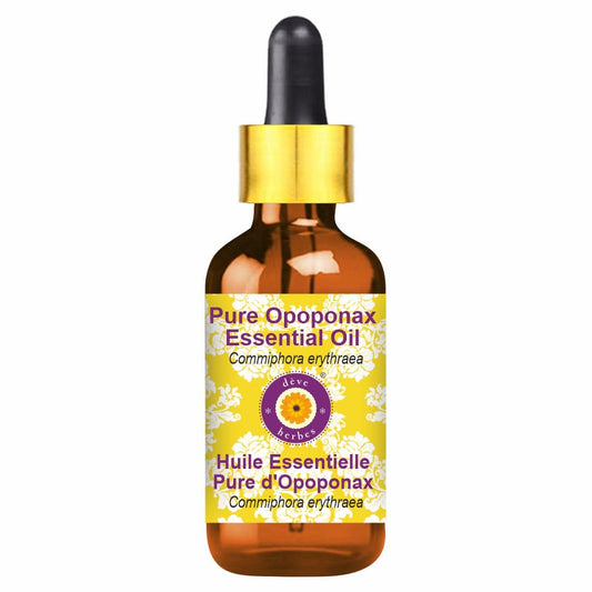 dève herbes Opoponax Essential Oil (Commiphora erythraea) with Glass Dropper - Pure - Non-Sticky - Non-Greasy - Lightweight - Men & Women - All Skin Beauty and Personal Care dève herbes