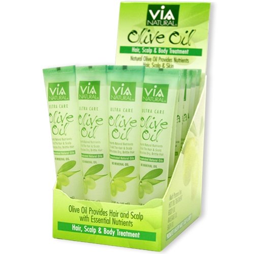 Via Natural Ultra Care Olive Oil Concentrated Natural Oil 1.5oz - Imparts Natural Nutrients To Aid The Hair & Scalp Moisturizes Dry, Brittle Hair - 6 Beauty & Personal Care Via Natural