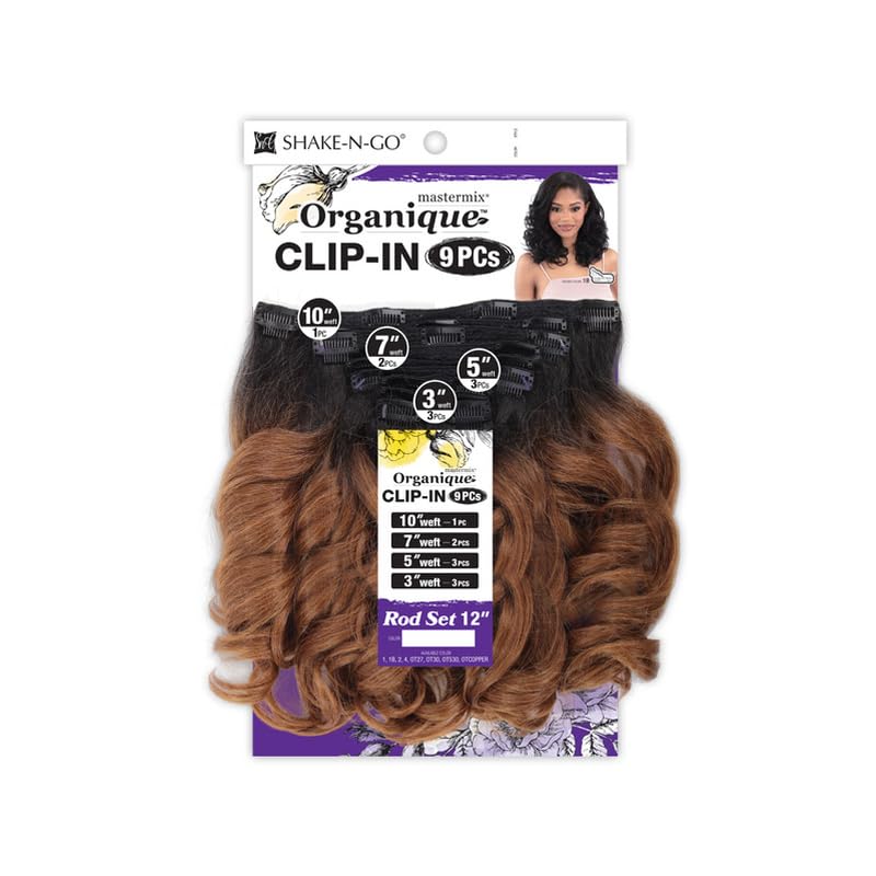 Shake-N-Go Organique 9pcs Clip-In hair Rod set 12" (OT27)