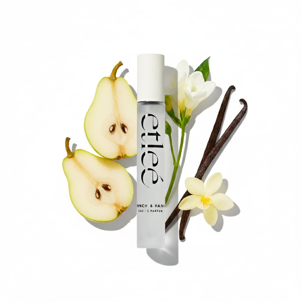 ETLEÉ French Vanilla Eau de Parfum 0.34oz, Long Lasting Perfume Inspired by Kay Vanilla 28, Oriental Notes With Pear, Musk, Amber, Rose, Lily Beauty & Personal Care ETLEÉ