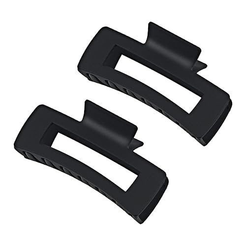 Black Hair Claw Clips for Women Girls, Large 4.2" Matte Rectangle Nonslip Jaw Clips for Thick and Thin Hair, 2 Packs Beauty & Personal Care MAORULU