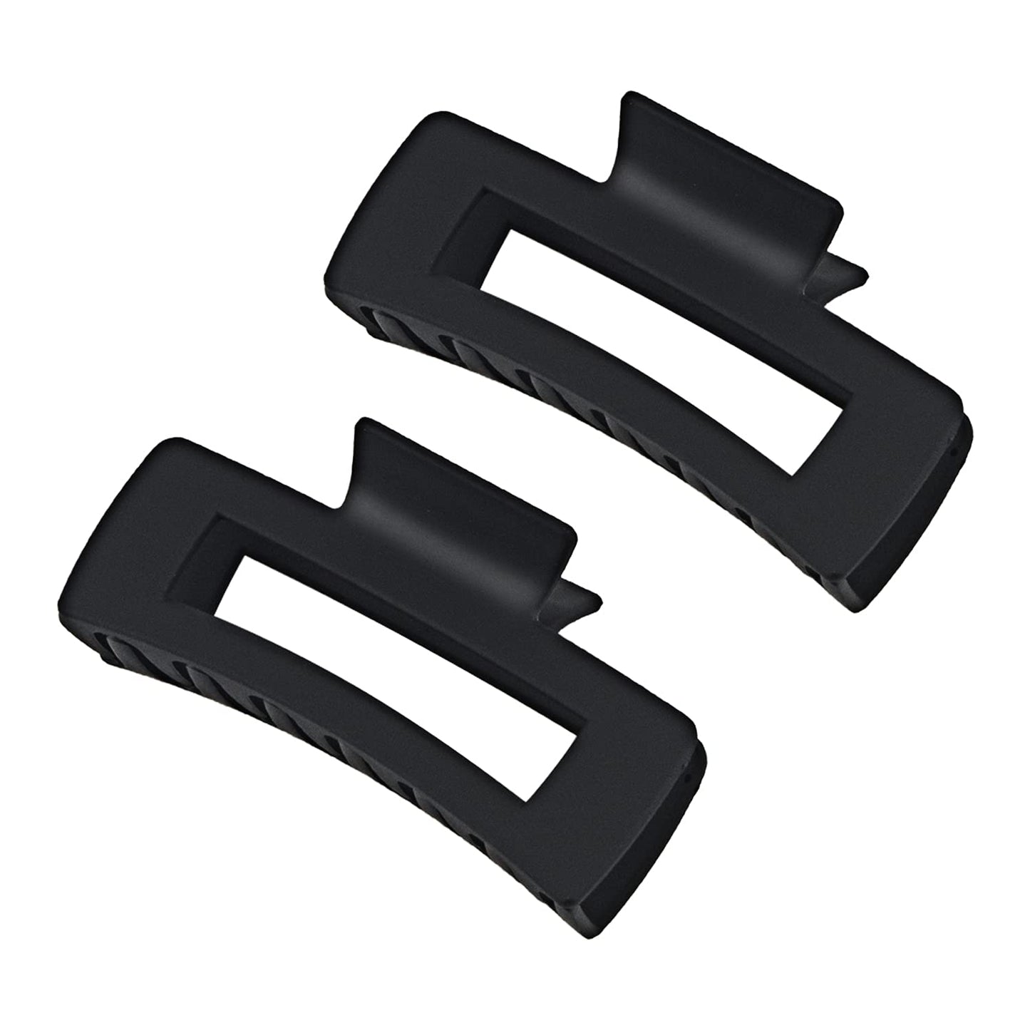 Black Hair Claw Clips for Women Girls, Large 4.2" Matte Rectangle Nonslip Jaw Clips for Thick and Thin Hair, 2 Packs Beauty & Personal Care MAORULU