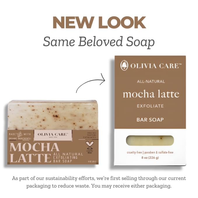 Olivia Care Exfoliating Bar Soap, Coffee Beans, 100% Natural, Organic Ingredients, Clean Energize Mind Body, Full of Vitamin, Antioxidants & Minerals Beauty & Personal Care Olivia Care