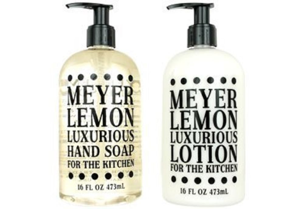 Greenwich Bay Trading Company Kitchen Collection Bundle: Meyer Lemon - 16 Ounce Shea Butter Lotion & 16 Ounce Hand Soap Beauty & Personal Care Greenwich Bay Trading Company