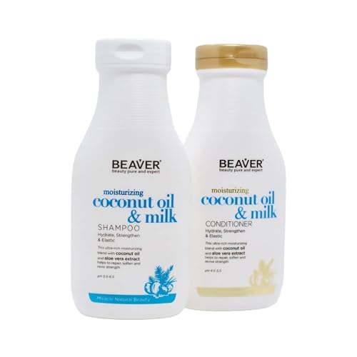 BEAVER Moisturizing Coconut Oil & Milk Shampoo AND Conditioner 730 ml Beauty & Personal Care D'iMYOOR