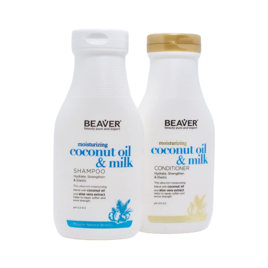 BEAVER Moisturizing Coconut Oil & Milk Shampoo AND Conditioner 730 ml Beauty & Personal Care D'iMYOOR