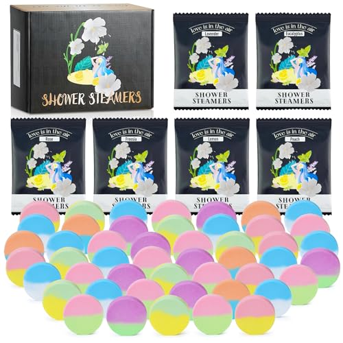 48pcs Aromatherapy Shower Steamers - Relaxation Birthday Christmas Set for Women and Men, Shower Bombs Tablets for Stress Relief and Self Care, Luxury Beauty and Personal Care HiHas
