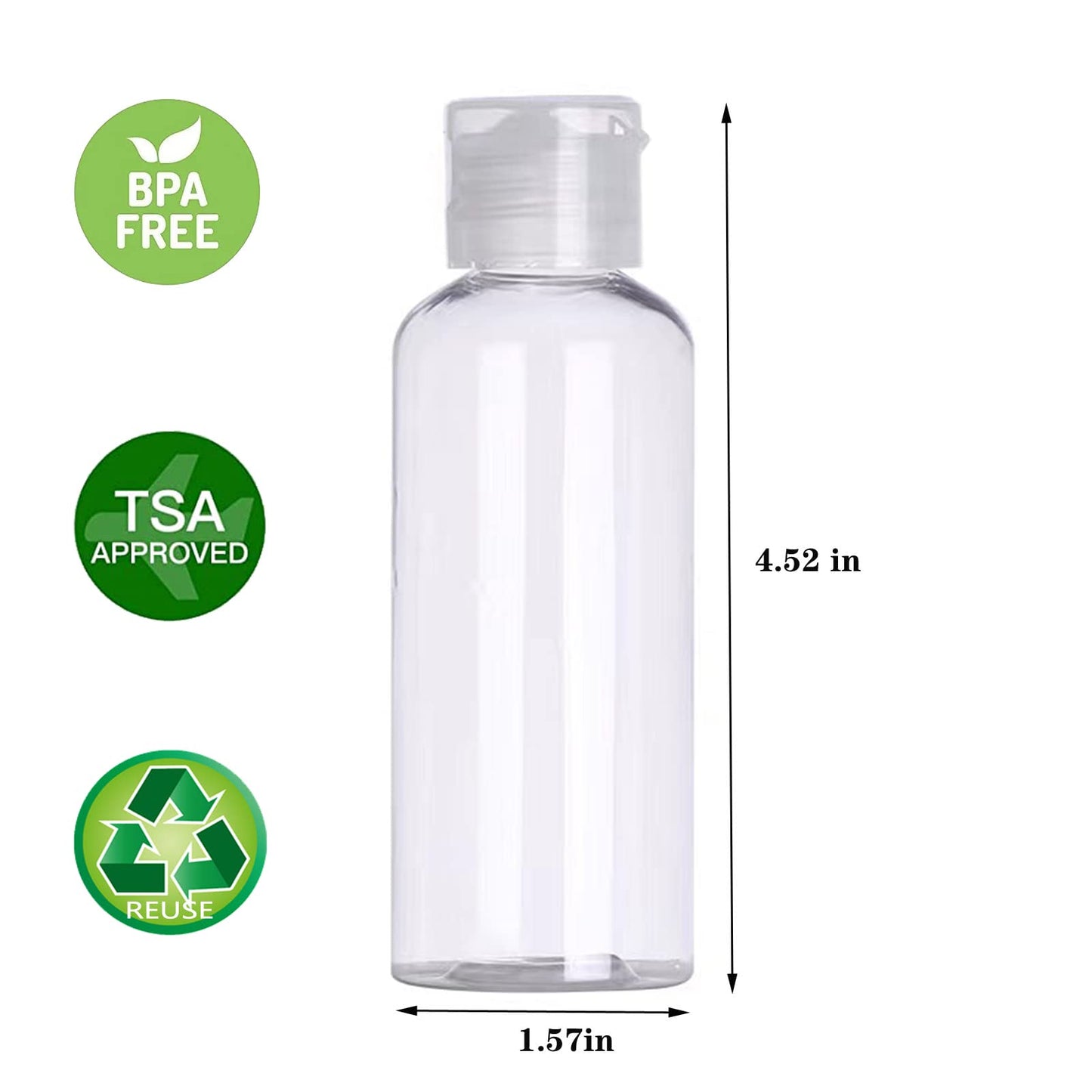 DNSEN 5 Pack 3.4oz Empty Plastic Travel Bottles for Toiletries TSA Approved Leak Proof Squeezable Travel Size Containers Travel Essentials Beauty and Personal Care DNSEN