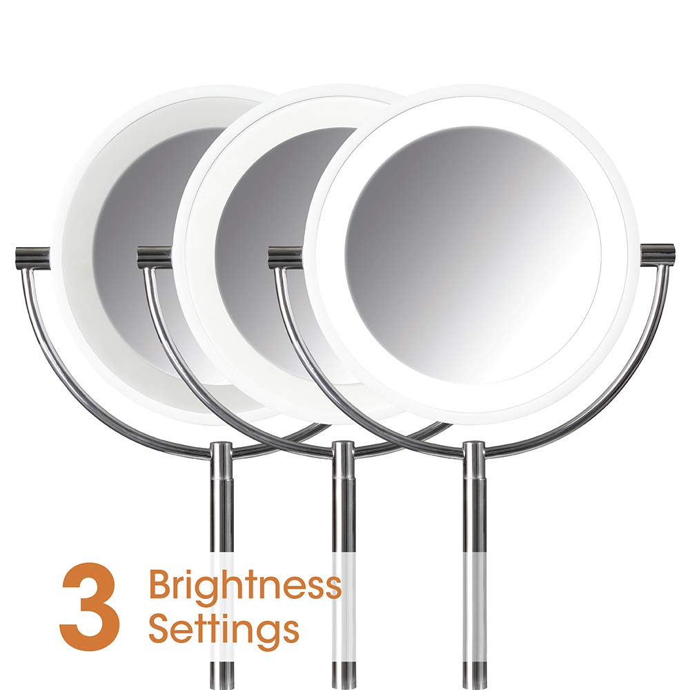 Ottlite Wireless Charging LED Makeup Mirror - Illuminated Magnifying Light with USB Port Beauty & Personal Care OttLite