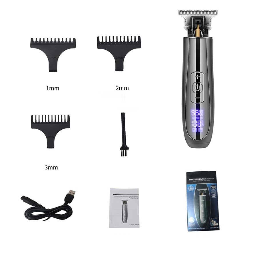 QDKVTNDJZ Hair Clippers Professional Rechargeable LCD Display USB Oil- tip Electric Trimme Barber Cutting Machine for Men Beauty and Personal Care QDKVTNDJZ