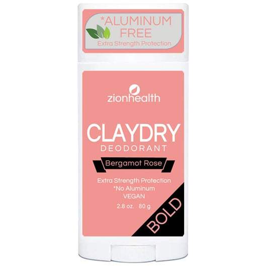 Zion Health Bold, ClayDry Deodorant, Bergamot Rose, 2.8 oz (80 g) Beauty and Personal Care Adama Minerals
