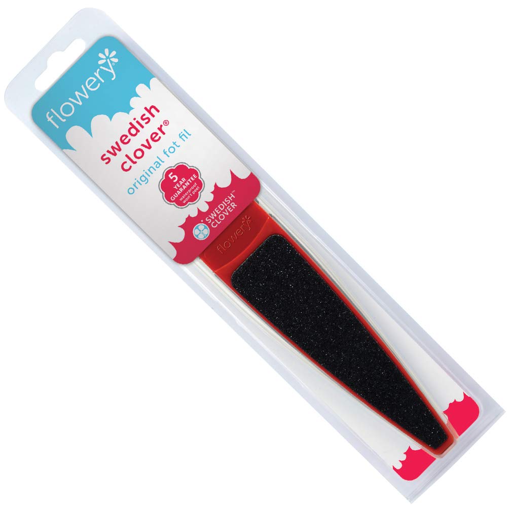 Flowery Original Swedish Clover Red Foot File, Pedicure Foot Scrubber, 60/100 Grit - RED Beauty & Personal Care Flowery