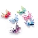 Liasun 6Pcs/pack 3D Colorful Organza Butterfly Hair Clips - Chiffon Fairy Wings - Ribbon Wrapped Clips 0.4Inch Barrettes Hair Accessories Beauty & Personal Care Liasun