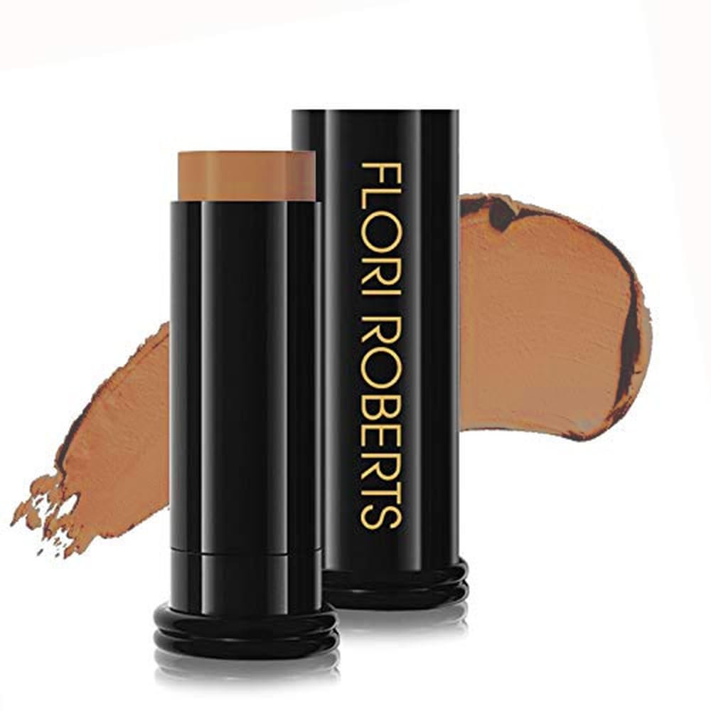 Base Strokes Crème Foundation Stick by Flori Roberts, Full Coverage for Women of Color or Deeper Skin Tones, Long Lasting Makeup, Natural Finish Beauty & Personal Care Flori Roberts