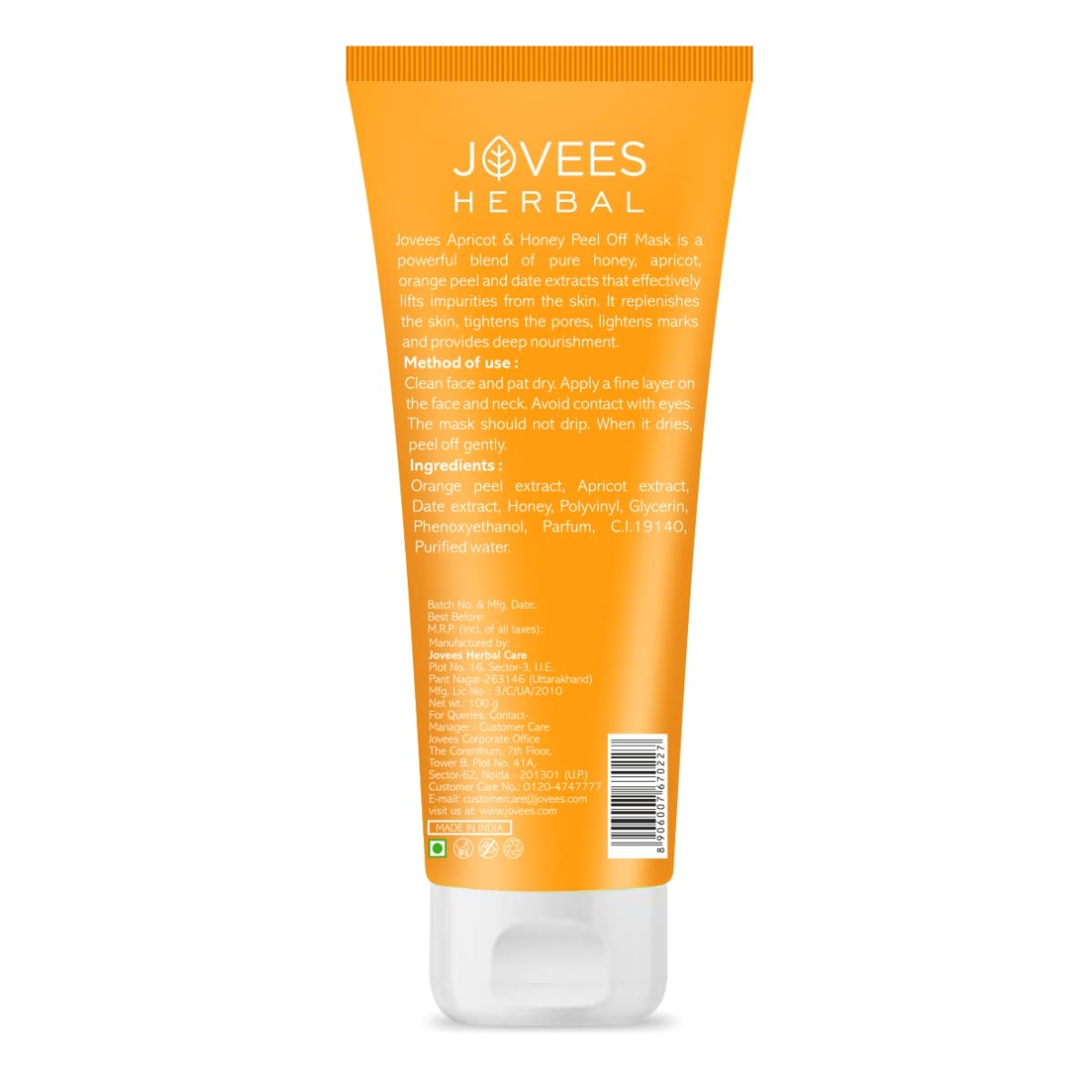 Jovees Apricot & Honey Peel Off Mask 100g Beauty & Personal Care Jovees