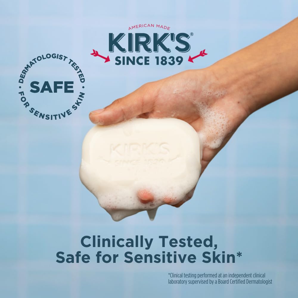 Kirk's Castile Bar Soap, Citrus Twist - Clinically Tested, Safe for Sensitive Skin with Coconut Oil, Vegan and Non-GMO - 4 oz Bars, 6 Pack Beauty & Personal Care Kirk's