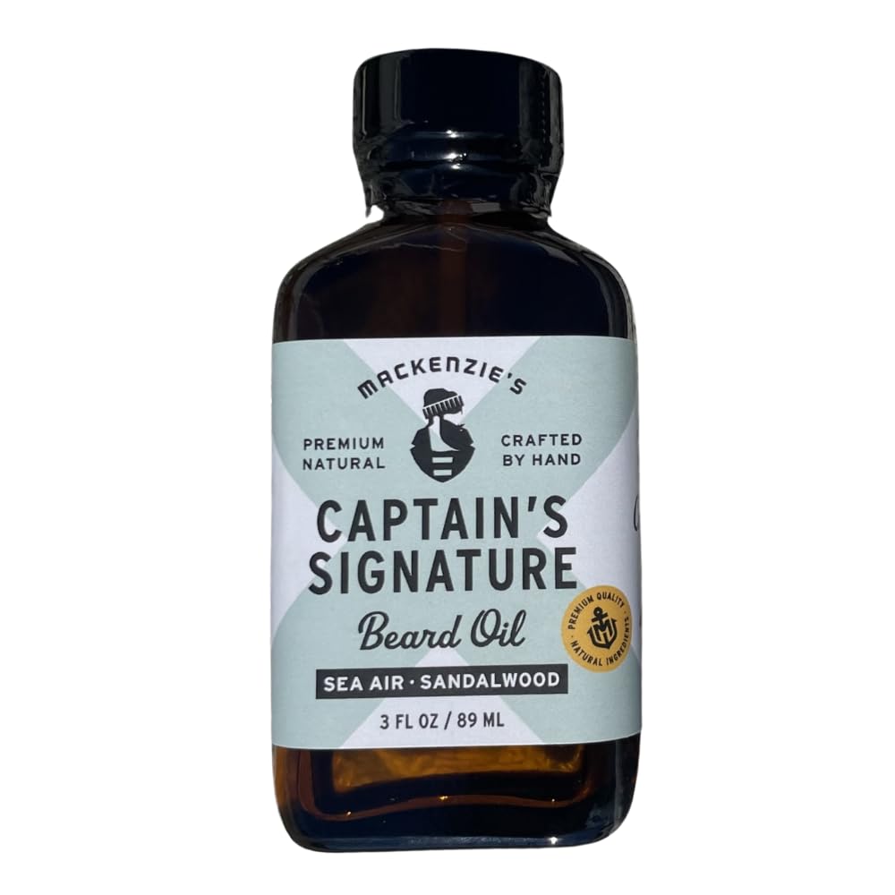 MACKENZIE'S Captain's Signature Beard Oil - Father's Day - Gifts for Fishermen - Gifts for Men - Natural - Nourishing - Moisturizing - Sea Air Beauty and Personal Care MACKENZIE'S