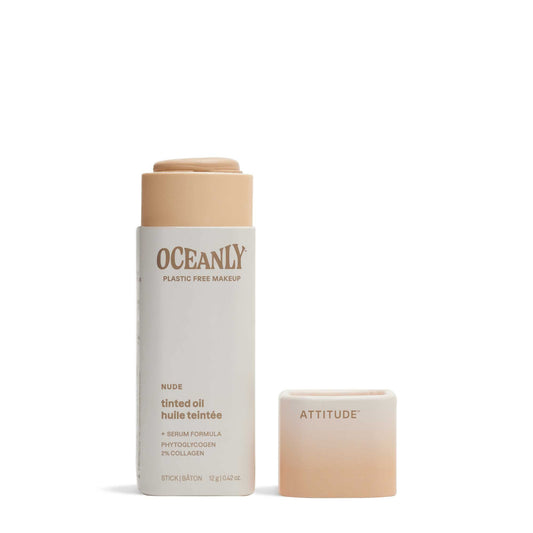 ATTITUDE Oceanly Light Coverage Face Tinted Oil Stick, EWG Verified, Titanium Dioxide-Free, Vegan & Cruelty-Free Tinted Moisturizer, Plastic-Free Beauty & Personal Care ATTITUDE