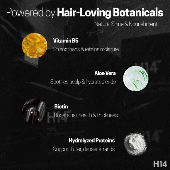 H14 THIC Volumizing Conditioner - Lightweight Conditioner with Rice Bran Protein, Bamboo & Pomegranate for Fullness, Shine & Softness - 10 fl oz / 300